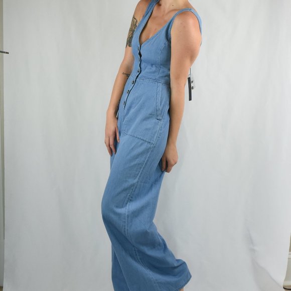 🌻SALE BCBGMaxazria Button Front Jumpsuit Size XS - Picture 8 of 13